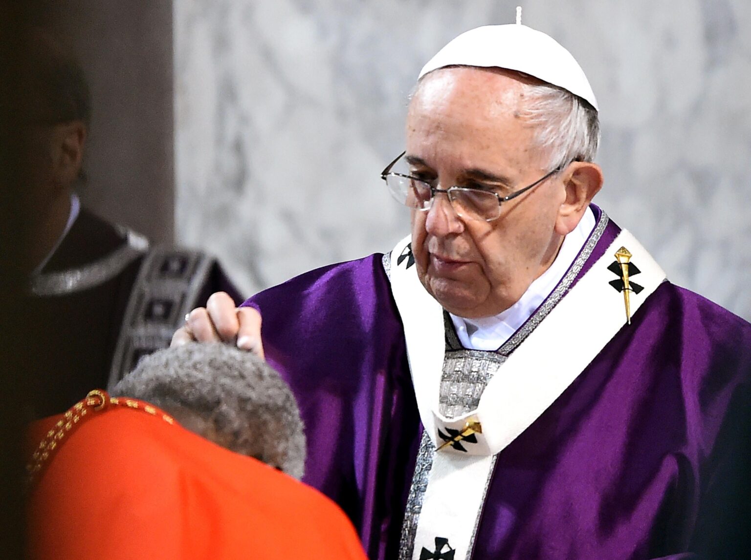 Pope Francis leads the Ash Wednesday mass